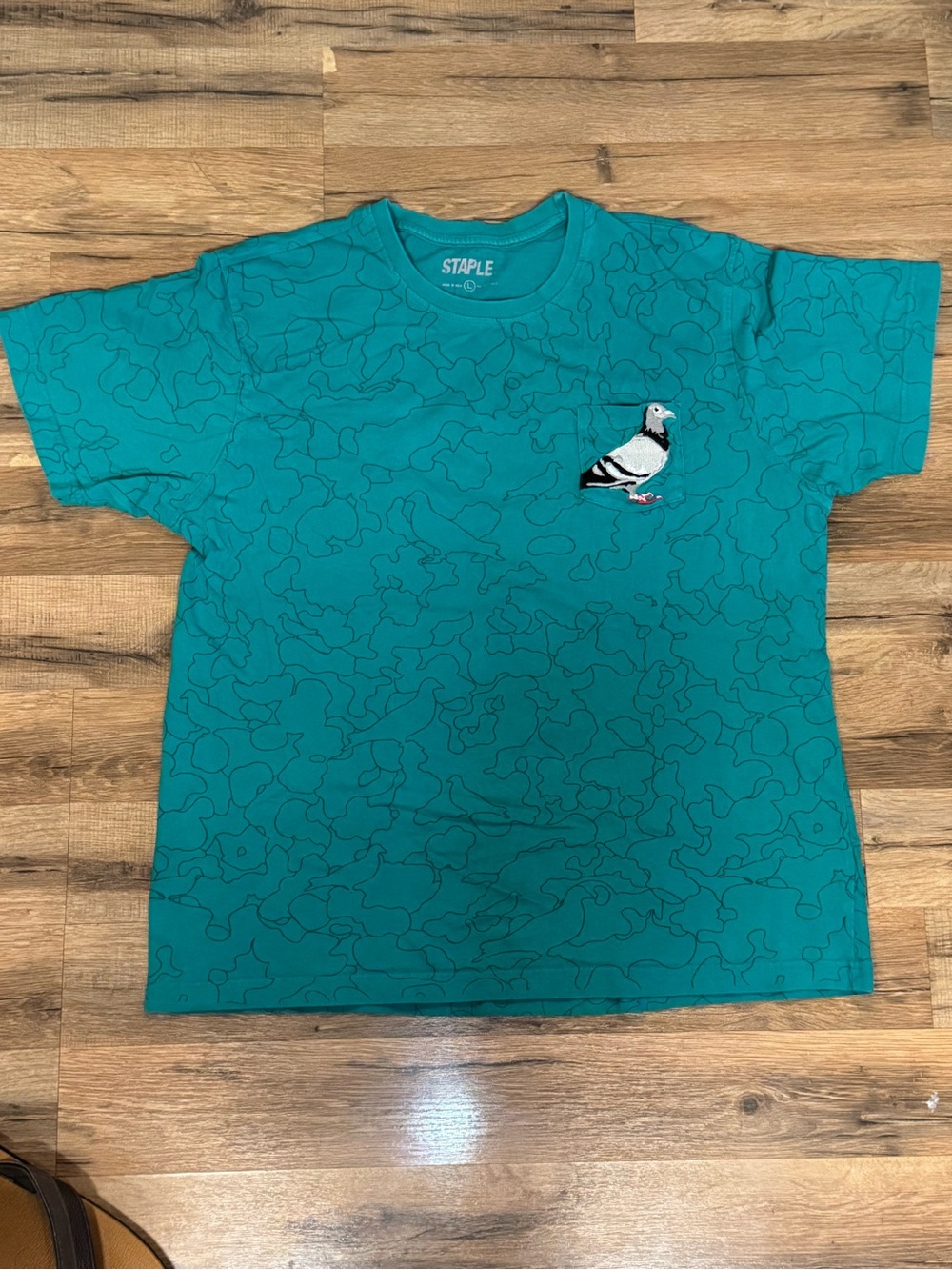 Staple Kids Teal Pigeon Embroidered Short Sleeve Tee